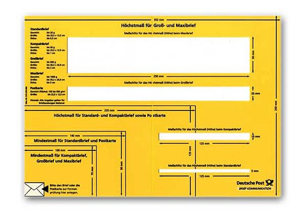 Formatschablone für Porto