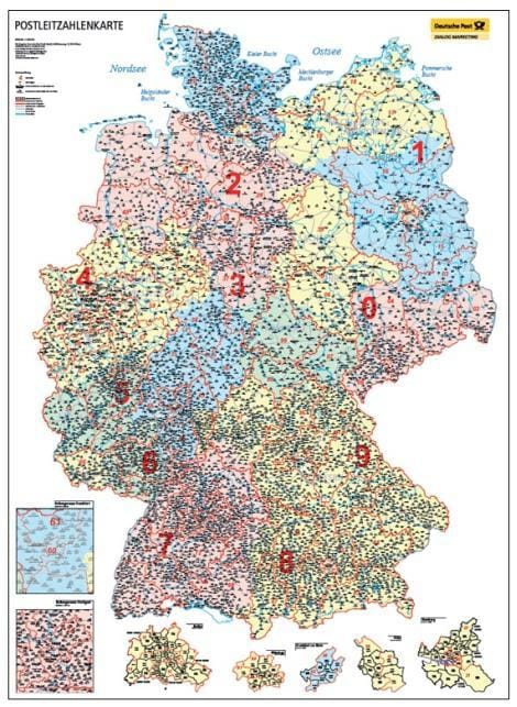 Postleitzahlenkarte 2014