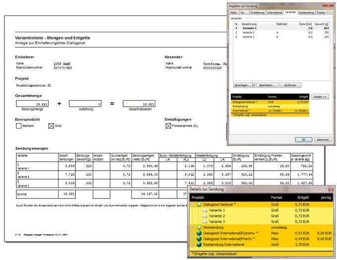 Screenshot Modul INT Dialogpost Manager