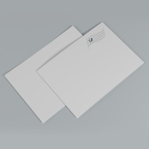 3D Illustration eines A6-Postkarten-Mailings