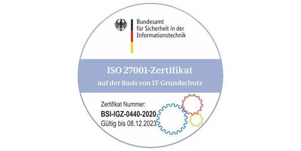 ISO 27001-Zertifikat