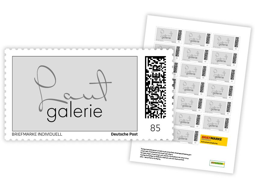 Symbolbild Markenpflege mit Briefmarke Individuell