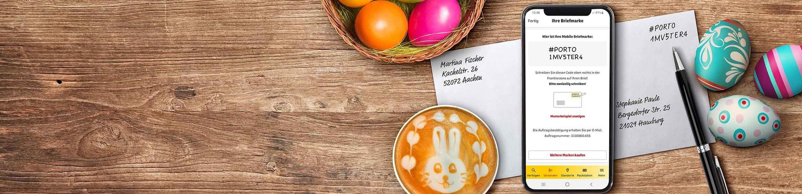 Osterpost einfach mit App und Stift frankieren