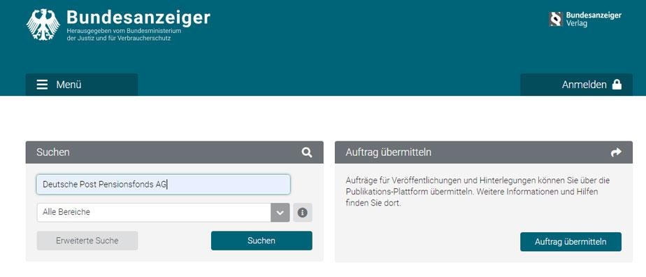 Downloadbereich Bundesanzeiger