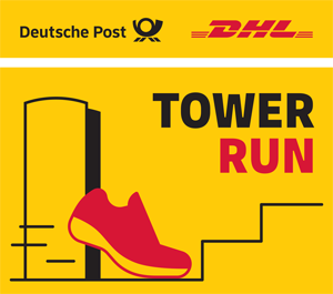 Logo of the Post tower run event of DHL Group
