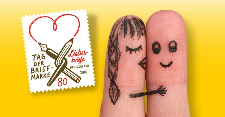 Briefmarke für Liebesbriefe zum Valentinstag