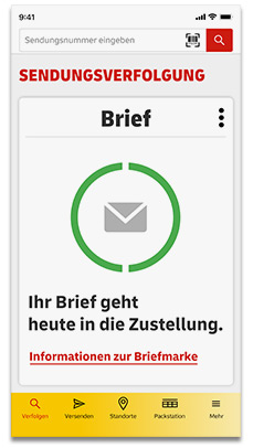 Sendungsverfolgung in der Post & DHL App
